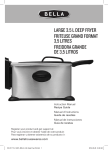 large 3.5 l deep fryer friteuse grand format 3,5 litres freidora grande