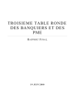 TROISIEME TABLE RONDE DES BANQUIERS ET DES PME