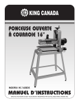 ponceuse ouverte &agrave; courroie 16&rdquo; manuel d`instructions