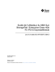 Guide de l`utilisateur du HBA Sun StorageTek Enterprise Class 4Gb