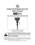 Four outdoor outlet with stake