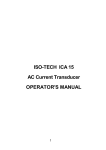 ISO-TECH ICA 15 AC Current Transducer OPERATOR`S MANUAL