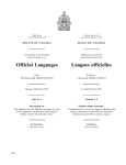 Official Languages Langues officielles