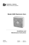 Model 450E Electronic Horn Installation and Maintenance Instructions
