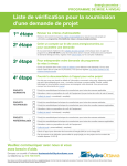 Liste de v&eacute;rification pour la soumission d`une demande de projet