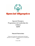 Special Olympics Programmes de Leadership des Athlètes ALPs