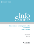 Sources de renseignements fédéraux 2003-2004