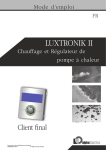 Luxtronik 2.0 Chauffage et R&eacute;gulateur depompe &agrave; chaleur. Client final