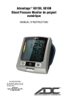 AdvantageTM 6015N, 6016N Blood Pressure Monitor de poignet