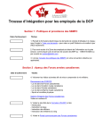 Trousse d`int&eacute;gration pour les employ&eacute;s de la DCP