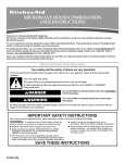 MICROWAVE HOOD COMBINATION USER INSTRUCTIONS