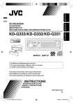 Panneau de commande &mdash; KD-G333/KD-G332/KD-G331