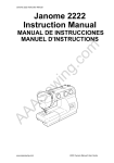 Janome 2222 Instruction Manual