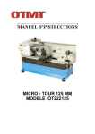 MANUEL D`INSTRUCTIONS MICRO - TOUR 125 MM