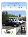 Guide de référence pour le transport des enfants en transport