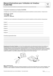 Manuel d`instructions pour l`utilisation de l`&eacute;metteur PLANOTIME