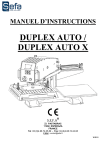 DUPLEX AUTO - Manuel d`instructions