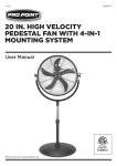 20 in. high velocity pedestal fan with 4-in