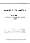 MANUEL D`UTILISATEUR DEX4160 Enregistreur Numérique