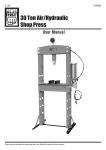 30 Ton Air/Hydraulic Shop Press