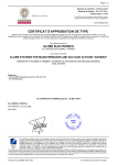 CERTIFICAT D`APPROBATION DE TYPE