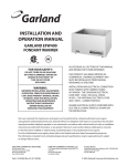 INSTALLATION AND OPERATION MANUAL - Garland