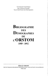 Bibliographie des démographes de l`ORSTOM : 1989 - 1992