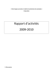 Rapport d`activités 2009-2010