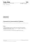 Classement de la documentation de Validation