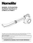 MANUEL D`UTILISATION Soufflante Yard Broom II