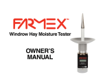 Windrow Hay Moisture Tester OWNER`S MaNual
