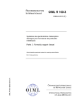 OIML R 100-3 - Organisation Internationale de Métrologie Légale