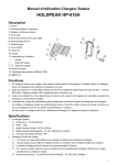 Manuel d`utilisation Chargeur Solaire HOLDPEAK HP