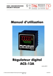 Manuel d`utilisation Régulateur digital ACS-13A