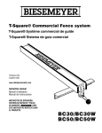 BC30, BC50 Biesemeyer Fence System Owner`s Manual