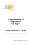 Livret personnel de compétences 1er degré