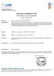 CERTIFICAT D`EXAMEN DE TYPE - E