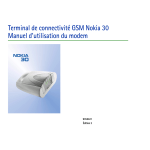 Terminal de connectivité GSM Nokia 30 Manuel d`utilisation du