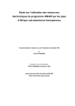 Etude sur l`utilisation des ressources &eacute;lectroniques du