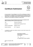 Certificat d`admission