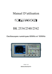 Manuel D`utilisation BK 2534/2540/2542