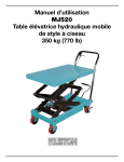 Manuel d`utilisation MJ520 Table élévatrice hydraulique