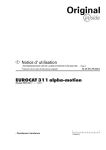 Notice d` utilisation EUROCAT 311 alpha-motion