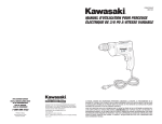 manuel d`utilisation pour perceuse &eacute;lectrique de 3/8