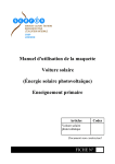 Manuel d`utilisation de la maquette Voiture solaire (&Eacute;nergie solaire