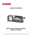 manuel d`utilisation mini-tour à vitesse variable modele ot222300