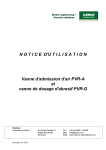 N O T I C E  D`U T I L I S A T I O N Vanne d`admission d`air PVR