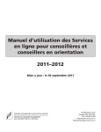 Manuel d`utilisation des Services en ligne pour conseillères et