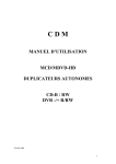 manuel d`utilisation mcd/mdvd-hd duplicateurs autonomes cd