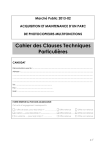 Cahier des Clauses Techniques Particulières